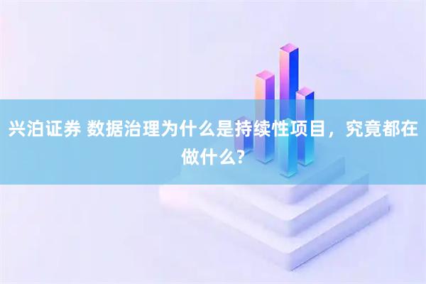 兴泊证券 数据治理为什么是持续性项目，究竟都在做什么?